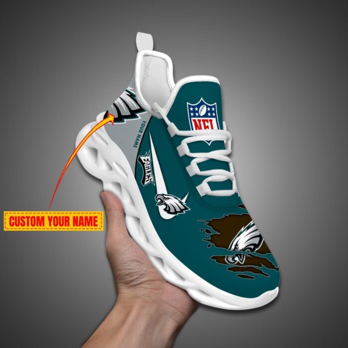 Philadelphia Eagles Personalized NFL Max Soul Shoes for Fan