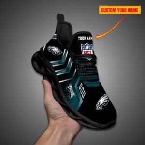 Philadelphia Eagles Personalized NFL Metal Style Design Max Soul Shoes