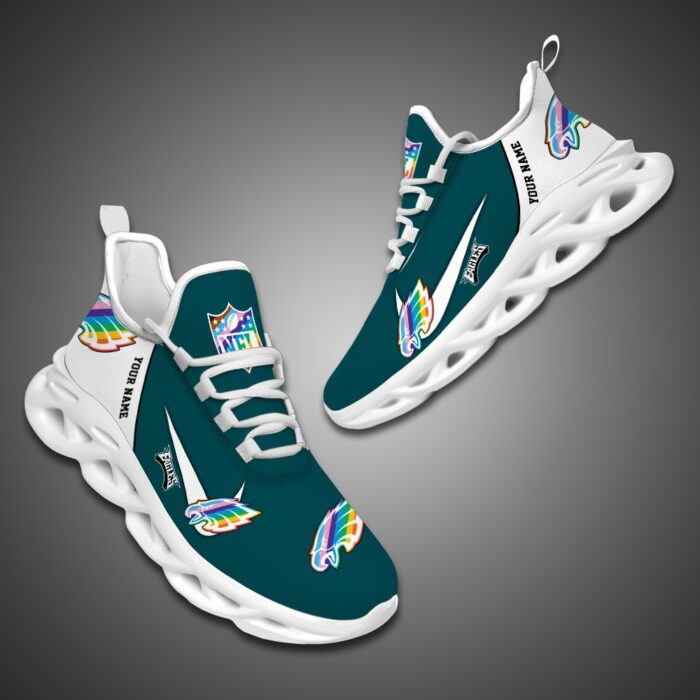 Philadelphia Eagles Personalized Pride Month Luxury NFL Max Soul Shoes Ver 2