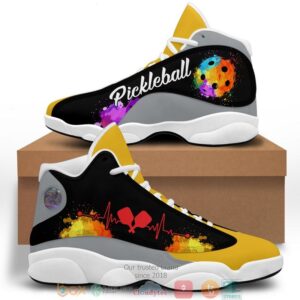 Pickleball Heartbeat Watercolor Air Jordan 13 Sneaker Shoes