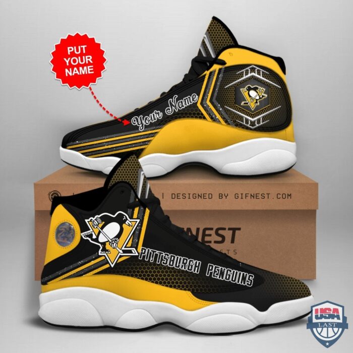 Pittsburgh Penguins Air Jordan 13 Custom Name Personalized Shoes