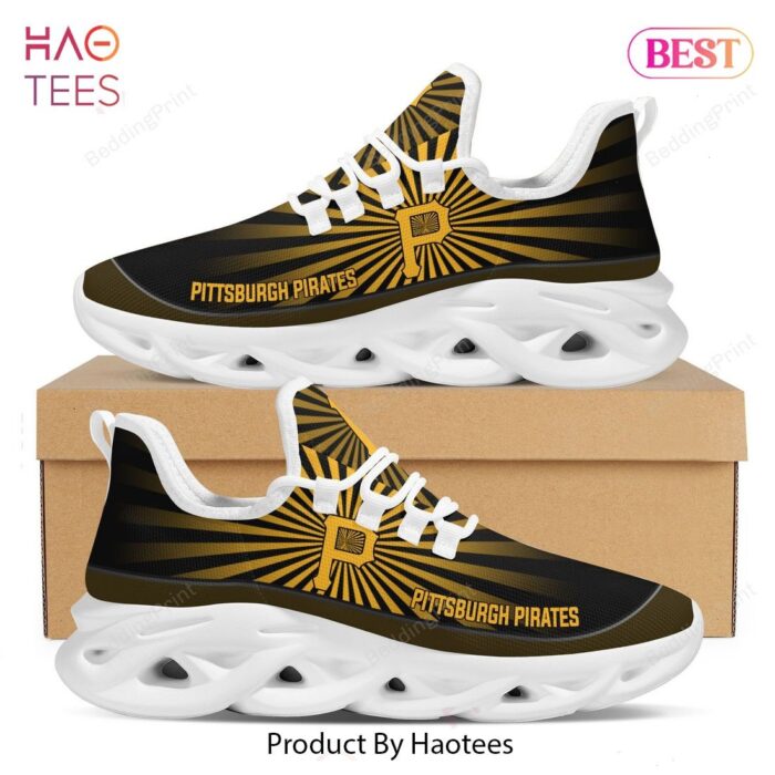 Pittsburgh Pirates MLB Light Flashes Design Black Gold Max Soul Shoes