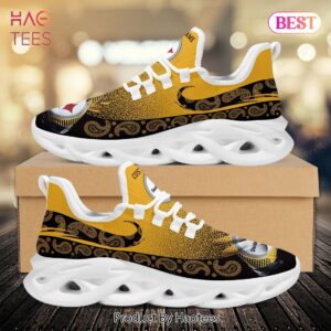 Pittsburgh Steelers Custom Name Black Gold Max Soul Shoes