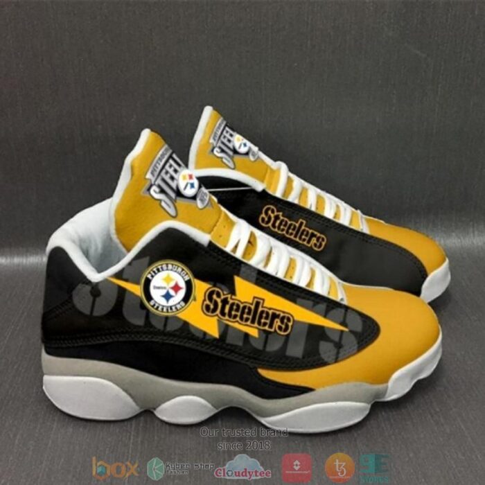 Pittsburgh Steelers Football Nfl 16 Big Logo Air Jordan 13 Sneaker Shoes