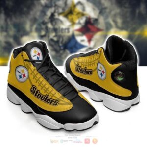 Pittsburgh Steelers Logo Black Yellow Air Jordan 13 Shoes