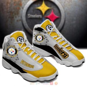 Pittsburgh Steelers Nfl Yellow Grey Air Jordan 13 Shoes