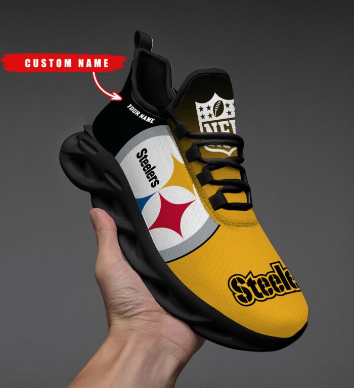 Pittsburgh Steelers Personalized Custom Name Max Soul Shoes