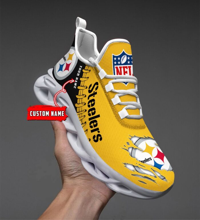 Pittsburgh Steelers Personalized NFL Max Soul Shoes