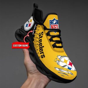 Pittsburgh Steelers Personalized NFL Max Soul Shoes