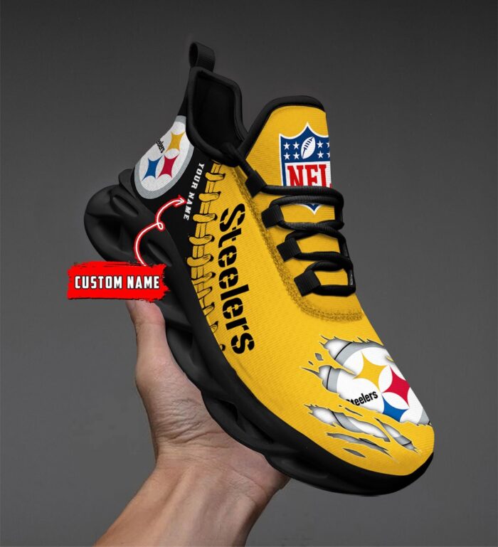 Pittsburgh Steelers Personalized NFL Max Soul Shoes