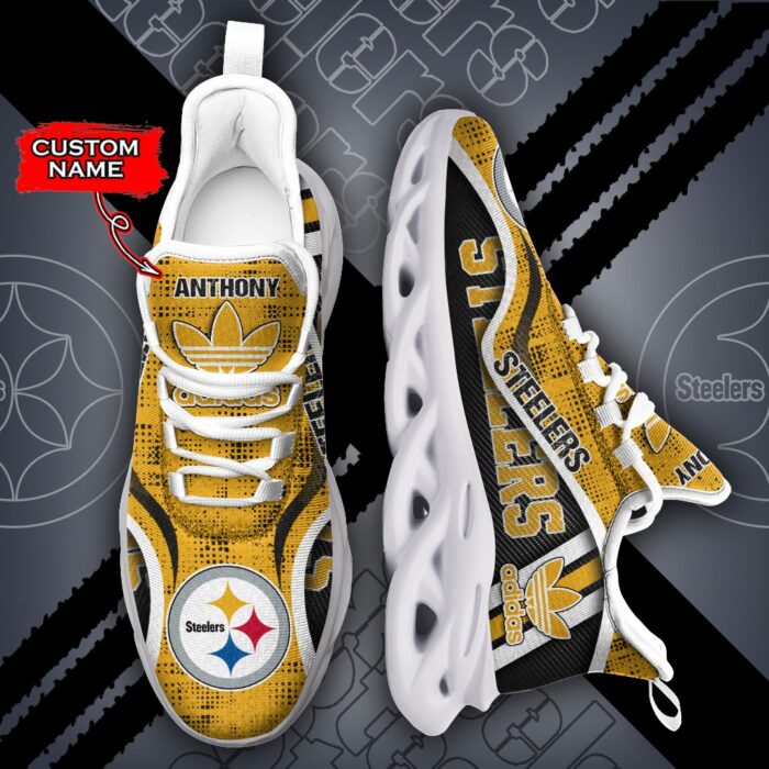 Pittsburgh Steelers Personalized NFL Max Soul Sneaker Adidas Ver 1