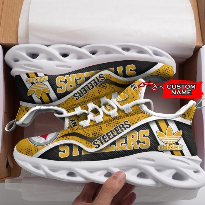 Pittsburgh Steelers Personalized NFL Max Soul Sneaker Adidas Ver 1