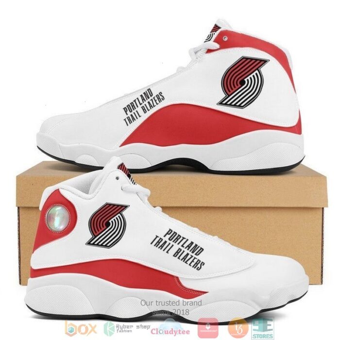 Portland Trail Blazers Nba Football Team Big Logo Air Jordan 13 Sneaker Shoes