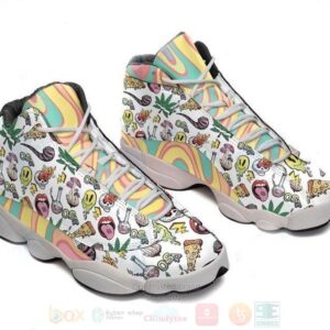 Psychedelic Drug Pattern Air Jordan 13 Shoes