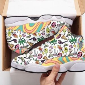 Psychedelic Drug Pattern Rainbow All Over Printed Air Jordan 13 Sneakers