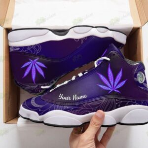 Purple Weed Custom Personalized Name Air Jordan 13 Shoes