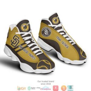 San Diego Padres Mlb Baseball Air Jordan 13 Sneaker Shoes