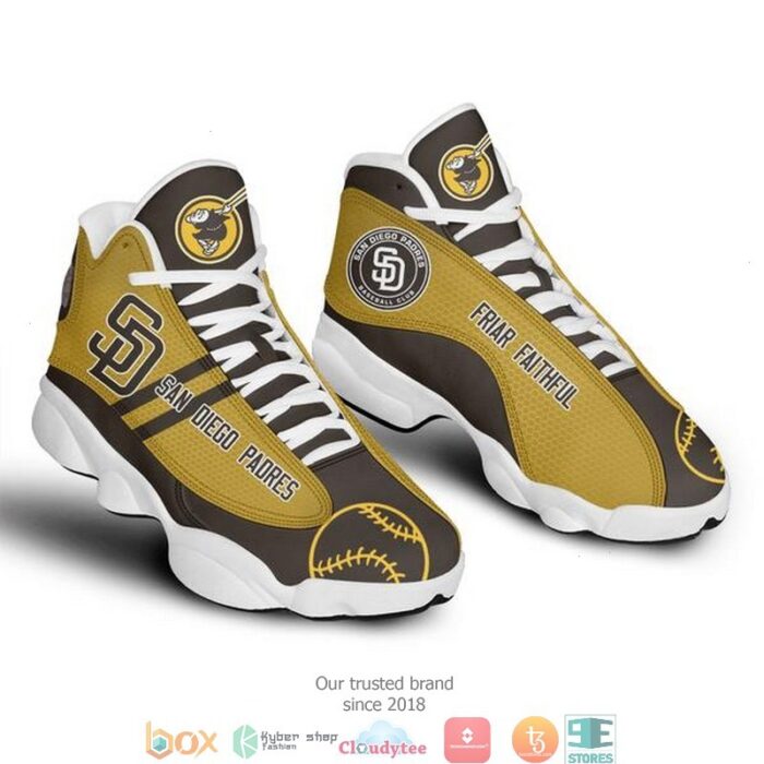 San Diego Padres Mlb Baseball Air Jordan 13 Sneaker Shoes