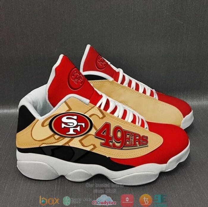 San Francisco 49Ers Nfl Big Logo Football Team Air Jordan 13 Sneaker Shoes