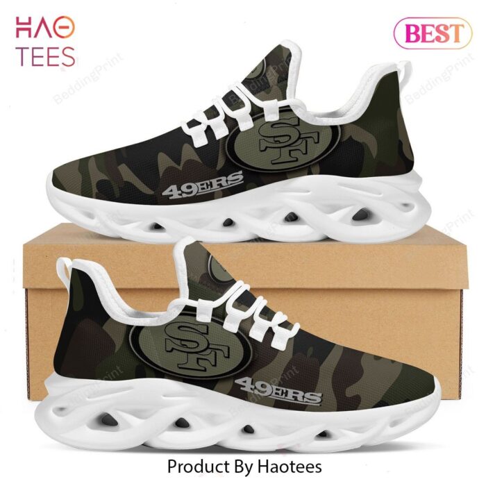 San Francisco 49ers Camo Camouflage Design Black Max Soul Shoes