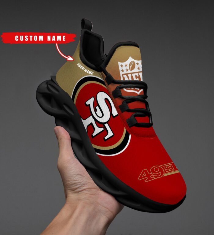 San Francisco 49ers Personalized Custom Name Max Soul Shoes