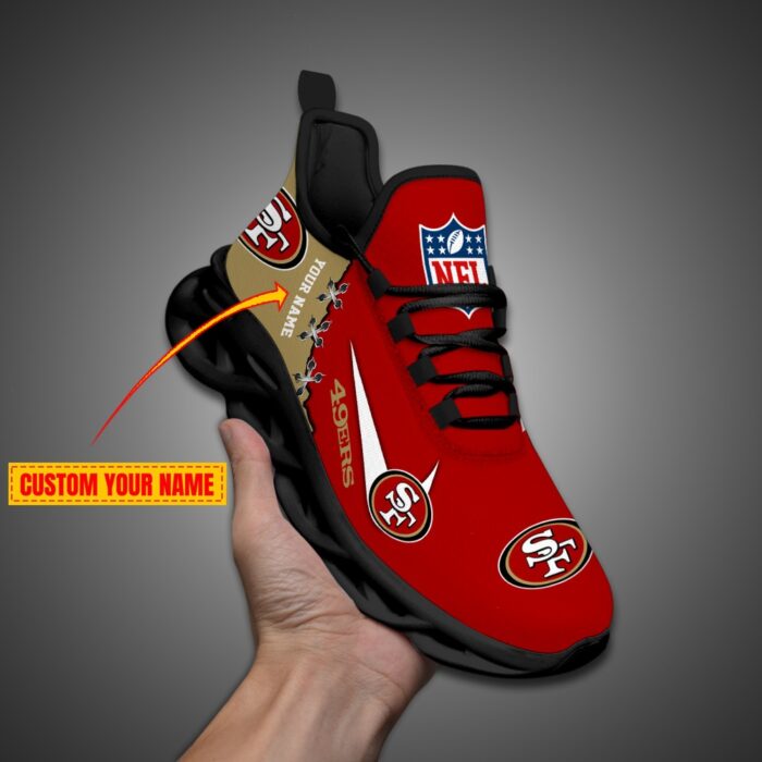 San Francisco 49ers Personalized NFL Max Soul Shoes