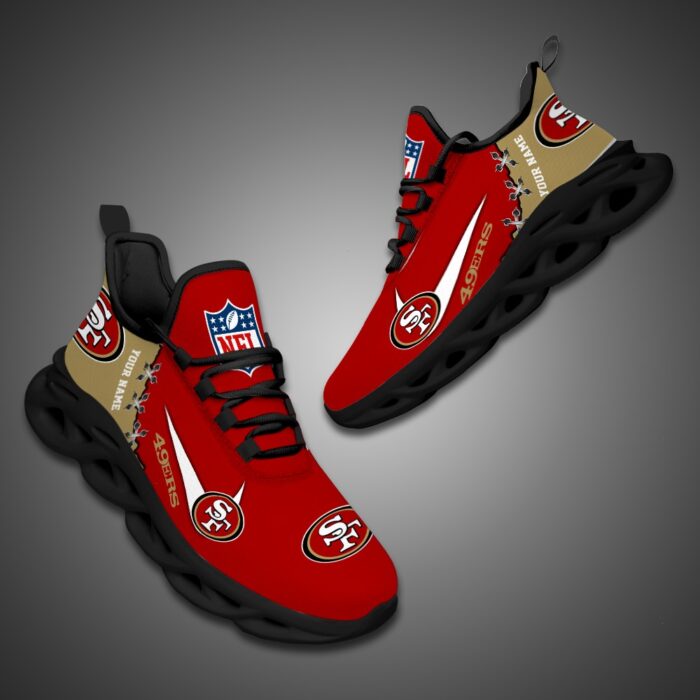 San Francisco 49ers Personalized NFL Max Soul Shoes