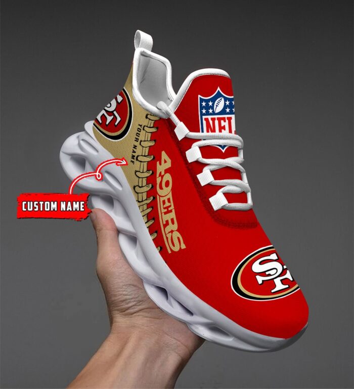 San Francisco 49ers Personalized NFL Max Soul Shoes Ver 2