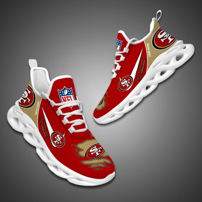 San Francisco 49ers Personalized NFL Max Soul Shoes for Fan