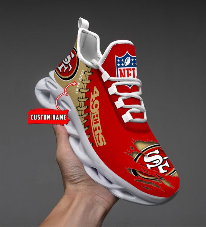 San Francisco 49ers Personalized NFL Max Soul Shoes for NFL Fan