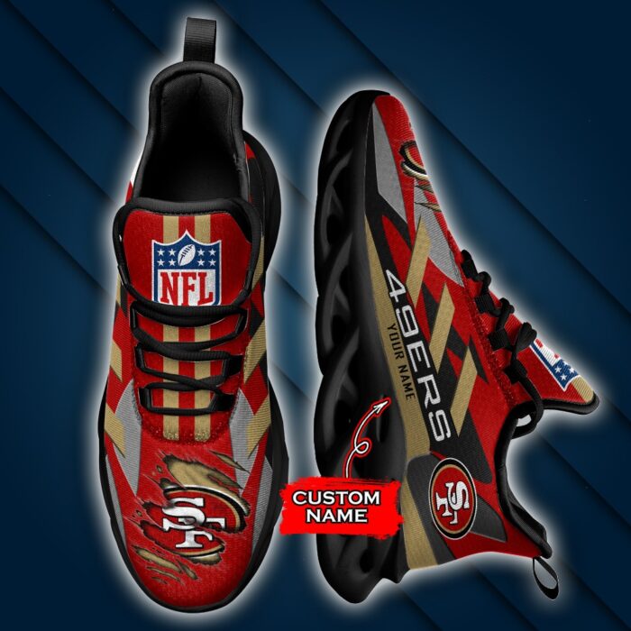 San Francisco 49ers Personalized NFL Max Soul Sneaker Ver 1