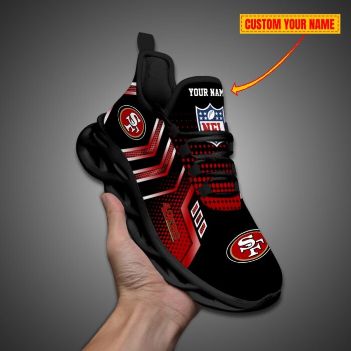 San Francisco 49ers Personalized NFL Metal Style Design Max Soul Shoes