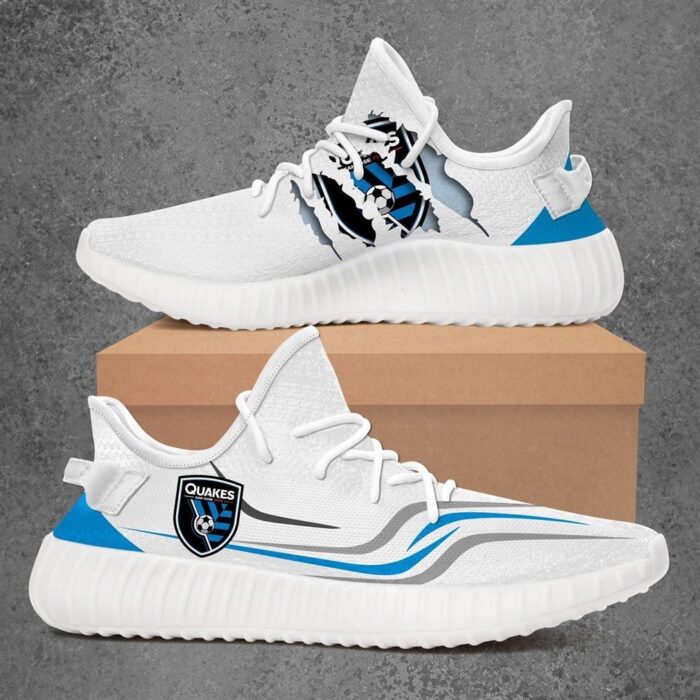 San Jose Earthquakes Mls Yeezy White Shoes Sport Sneakers Yeezy Shoes