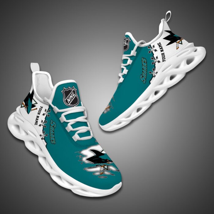 San Jose Sharks Personalized NHL Max Soul Shoes