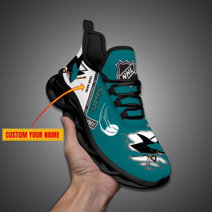 San Jose Sharks Personalized NHL Max Soul Shoes Ver 2