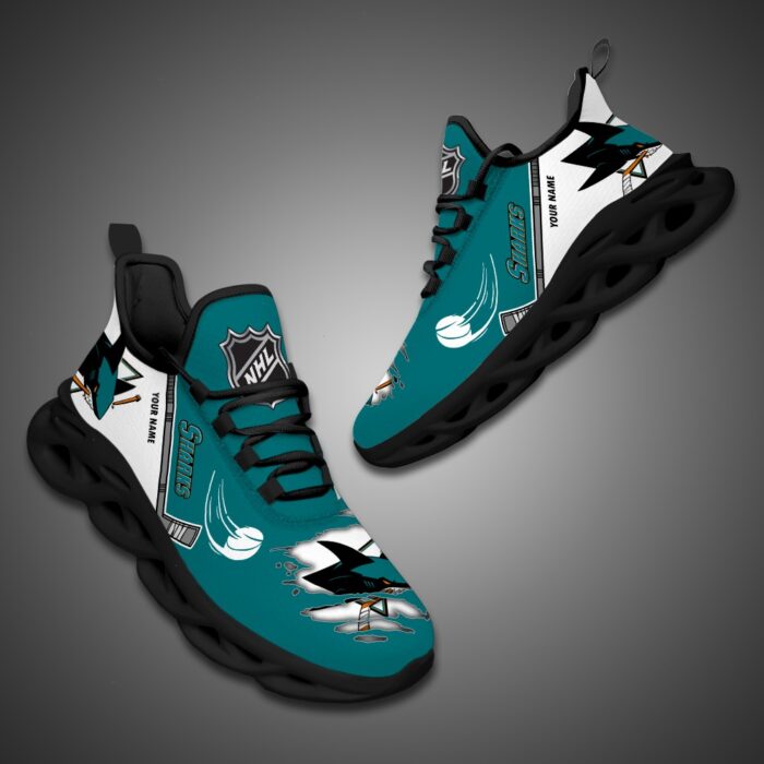 San Jose Sharks Personalized NHL Max Soul Shoes Ver 2