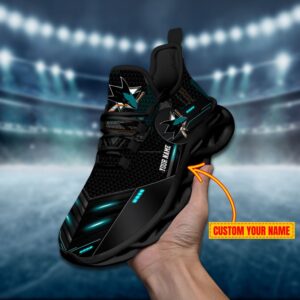 San Jose Sharks Personalized NHL Sport Black Max Soul Shoes