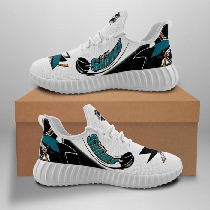 San Jose Sharks Unisex Sneakers New Sneakers Hockey Custom Shoes San Jose Sharks Yeezy Boost