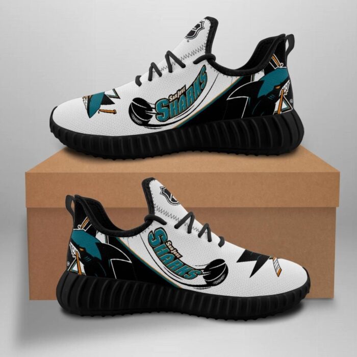 San Jose Sharks Unisex Sneakers New Sneakers Hockey Custom Shoes San Jose Sharks Yeezy Boost