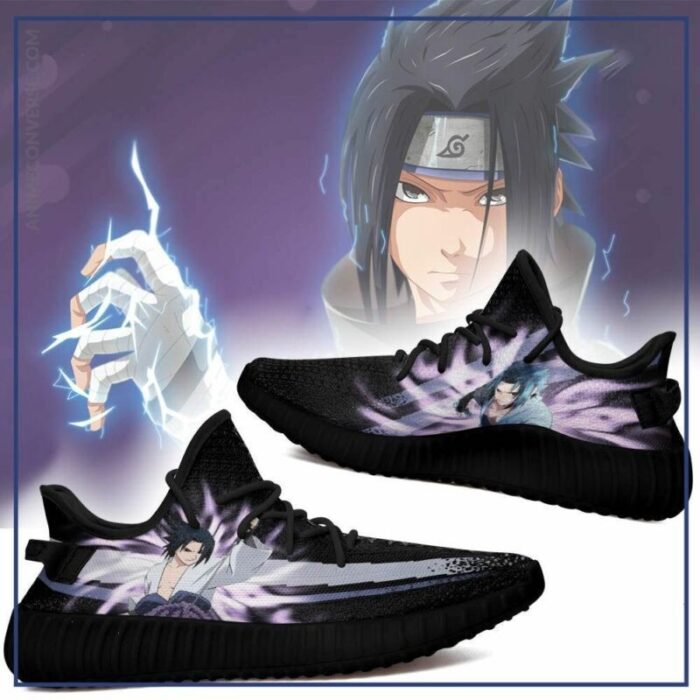 Sasuke Jutsu Naruto Yeezy Shoes Yeezy Gift Idea For Him Son Boyfriend Father's Day Shoes Yeezy Sneakers