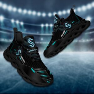 Seattle Kraken Personalized NHL Sport Black Max Soul Shoes