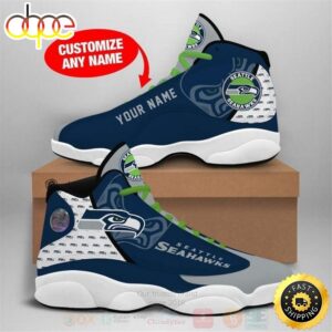 Seattle Seahawks NFL Football Team Custom Name Air Jordan 13 Shoes