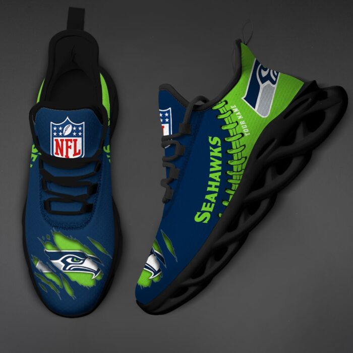 Seattle Seahawks Personalized NFL Max Soul Shoes