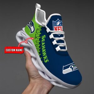 Seattle Seahawks Personalized NFL Max Soul Shoes Ver 2