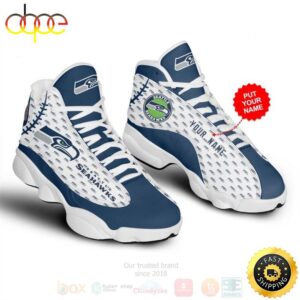 Seattle Seahawks Team NFL Custom Name Air Jordan 13 Shoes