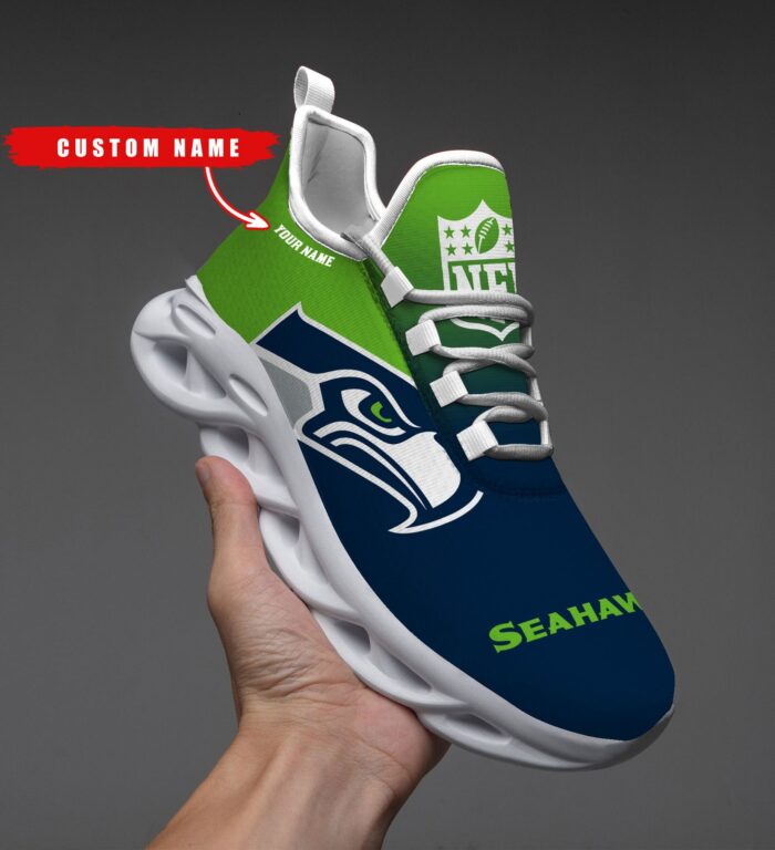 Seattle seahawks Personalized Custom Name Max Soul Shoes