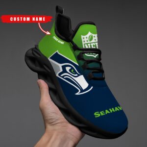 Seattle seahawks Personalized Custom Name Max Soul Shoes