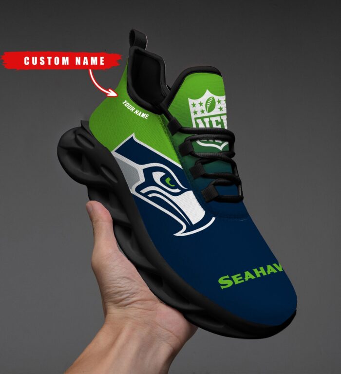 Seattle seahawks Personalized Custom Name Max Soul Shoes