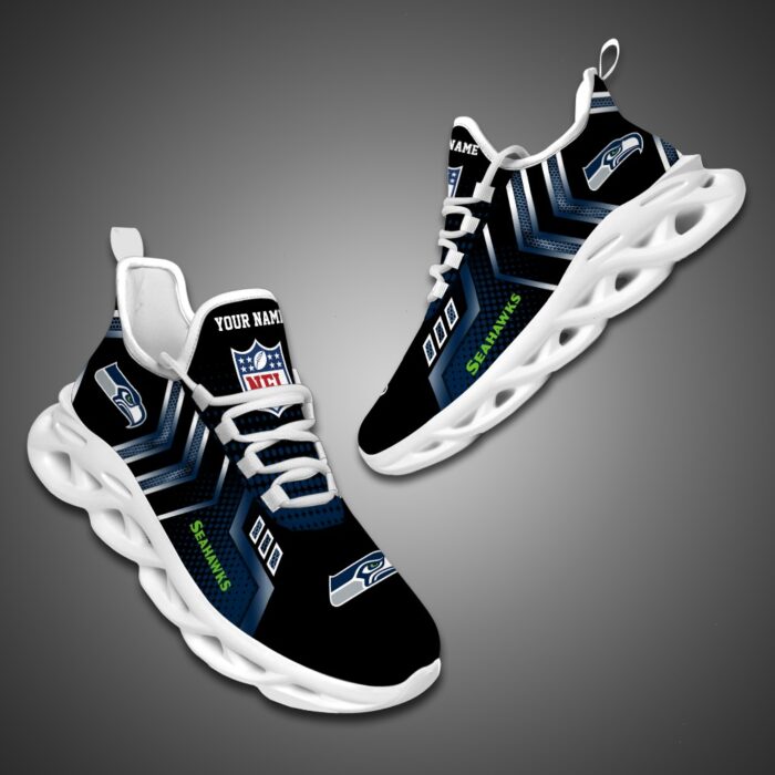 Seattle seahawks Personalized NFL Metal Style Design Max Soul Shoes