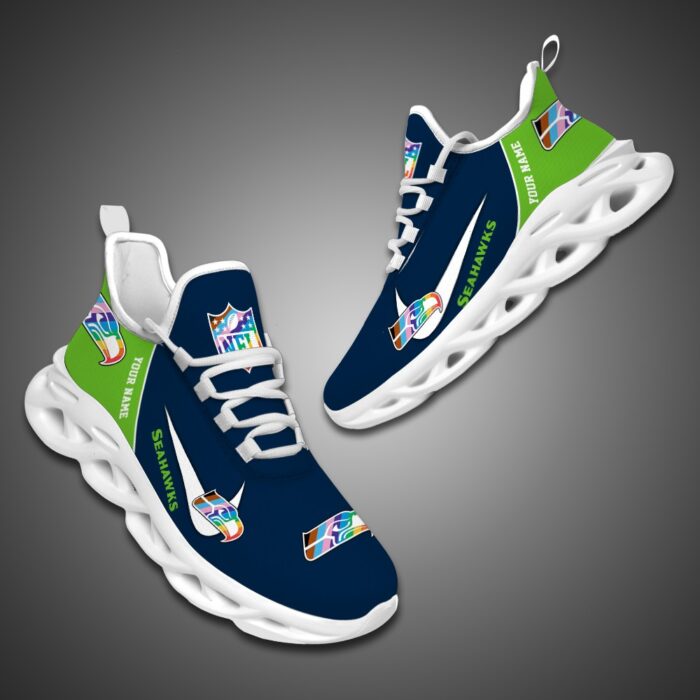 Seattle seahawks Personalized Pride Month Luxury NFL Max Soul Shoes Ver 2